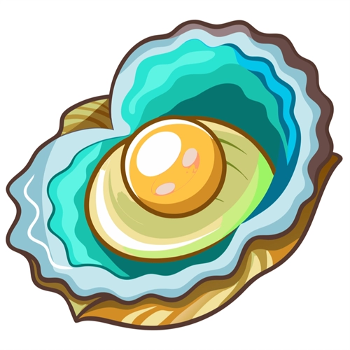 Under the Sea Theme Oyster Transparent Sticker